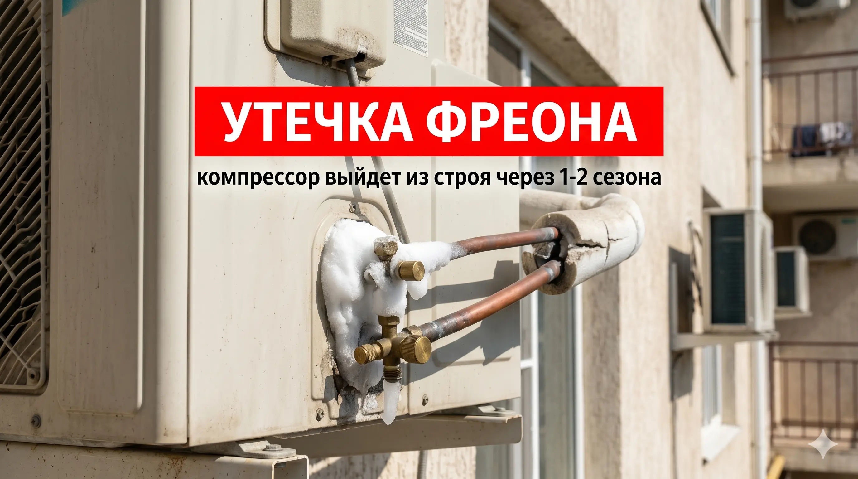 Утечка фреона — компрессор выйдет из строя через 1-2 сезона