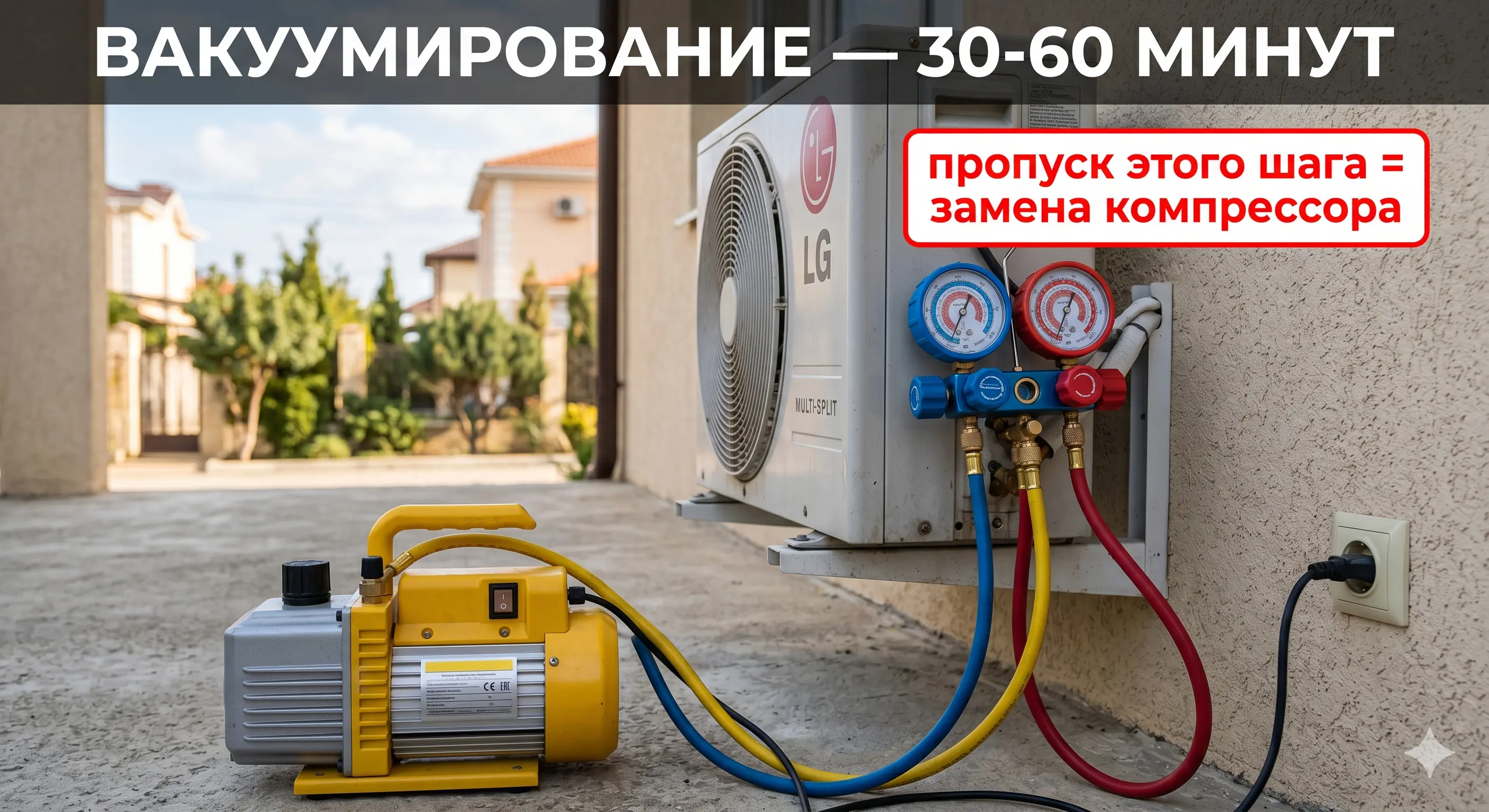 Вакуумирование кондиционера — вакуумный насос и манометрический коллектор