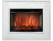 Фото Electrolux Каминокомплект: Очаг Electrolux EFP/P-3320RLS, портал Loft 30 камень белый, белая эмаль  — купить в Москве