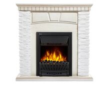 Фото Каминокомплект: Очаг Electrolux EFP/P-1020LS с порталом Porto Classic камень белый, шпон беленый дуб  — купить в Москве