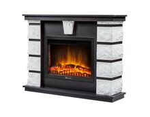 Фото Каминокомплект: Очаг Electrolux EFP/P-2520LS N, портал Excalibur 25 камень белый  — купить в Москве