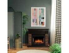 Фото Каминокомплект: Очаг Electrolux EFP/P-3320RLS, портал Bricks Wood 30 камень темный, шпон венге  — купить в Москве