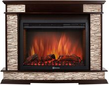 Фото Каминокомплект: Очаг Electrolux EFP/P-3020LS, портал Scala 30 сланец скалистый бурый, шпон тёмный дуб  — купить в Москве