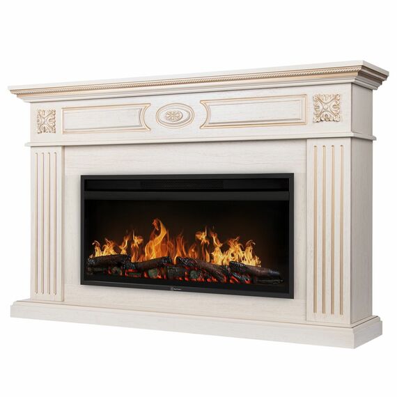 Фото Каминокомплект: Очаг Electrolux EFP/P-3620LS, портал Siena 42/40/36, сл. кость с зол. патиной , изображение 2 — купить в Москве