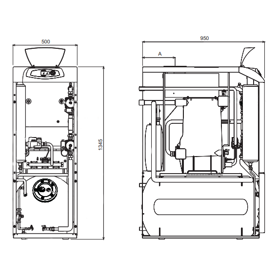 Фото Котел газовый Ferroli PEGASUS 56 с чугунным теплообменником, напольный, 1 конт, откр. кам. сгор. , изображение 2 — купить в Москве