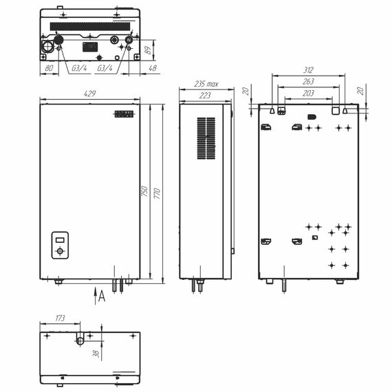 Фото Котел электрический Эван Forward 14 кВт, 380В, белый, настенный , изображение 6 — купить в Москве
