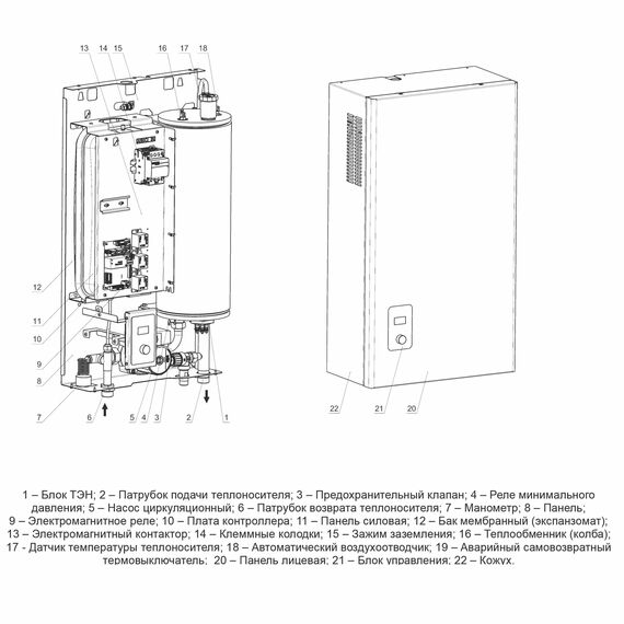 Фото Котел электрический Эван Forward 14 кВт, 380В, белый, настенный , изображение 5 — купить в Москве