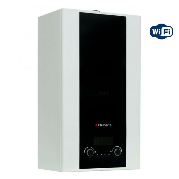 Фото Котел газовый HUBERT AGB 40 WLB настенный, 1 конт, закр. кам. сгор, с трехход. клап, Wi-Fi , изображение 3 — купить в Москве