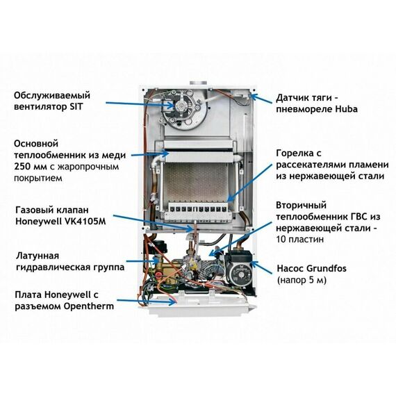 Фото Котел газовый настенный BAXI ECO Nova 18 F, двухконтурный, с закрытой камерой сгорания , изображение 24 — купить в Москве