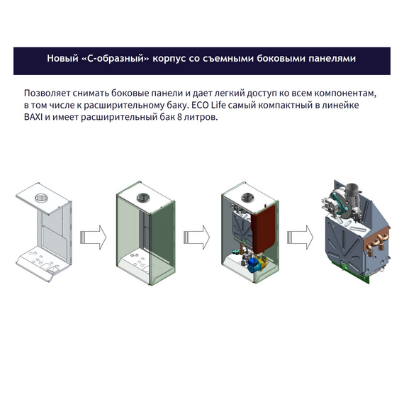 Фото Котел газовый BAXI ECO LIFE 31F настенный, 2 конт., закр. кам. сгор. , изображение 6 — купить в Москве