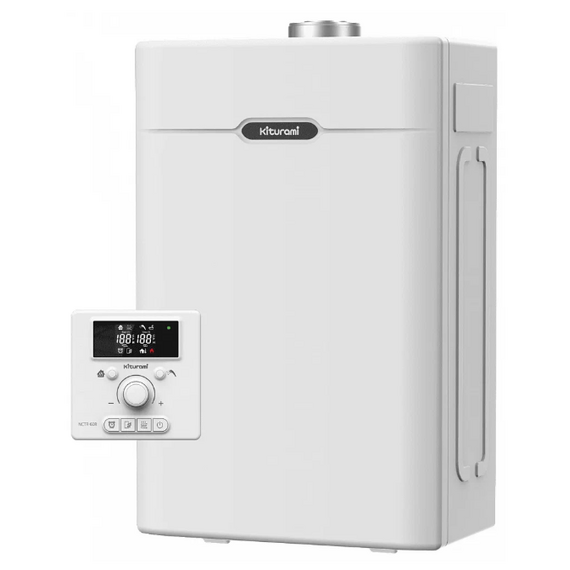 Фото Котел KITURAMI Alpha Plus-15, настенный, двухконтурный, электронный, белый , изображение 2 — купить в Москве
