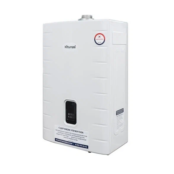 Фото Котел газовый KITURAMI World Alpha S-35 настенный, 2 конт, закр. кам. сгор, нерж. , изображение 4 — купить в Москве
