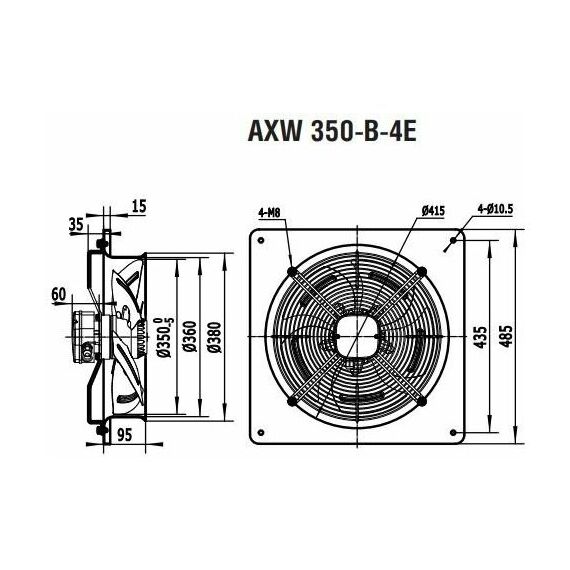 Фото Вентилятор вытяжной осевой SHUFT AXW 350-B-4E , изображение 4 — купить в Москве