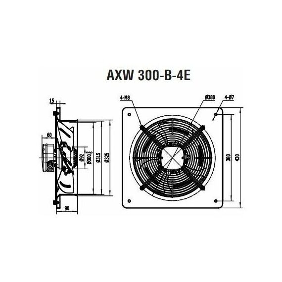 Фото Вентилятор вытяжной осевой Shuft AXW 300-B-4E , изображение 2 — купить в Москве