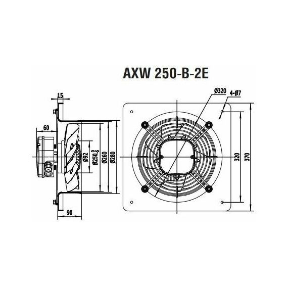 Фото Вентилятор вытяжной осевой Shuft AXW 250-B-2E , изображение 3 — купить в Москве