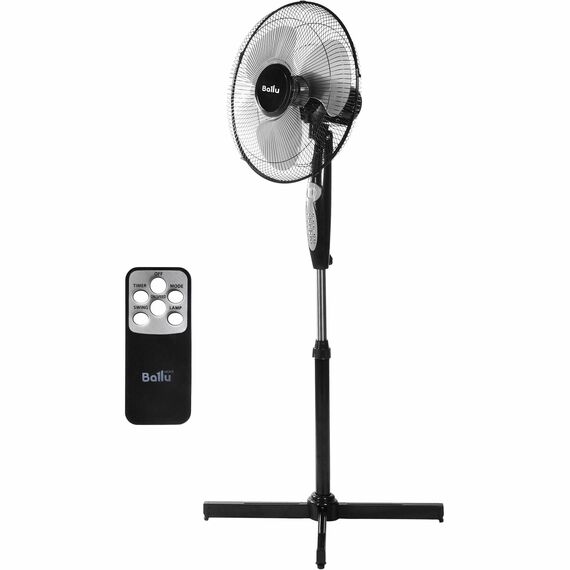 Фото Вентилятор напольный Ballu BFF-807 ( 45 Вт / скоростей 3 / диаметр 38 см / пульт ДУ / таймер / тяжелая база / чёрный)  — купить в Москве