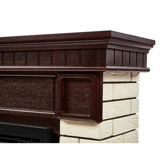 Фото Каминокомплект: Биокамин Firelight BFP/P-2520, портал Bricks 25 камень бежевый, шпон темный дуб , изображение 3 — купить в Москве