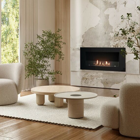 Фото Каминокомплект: Биокамин Firelight BFP/W-110+Набор керамических камней М, черные , изображение 9 — купить в Москве