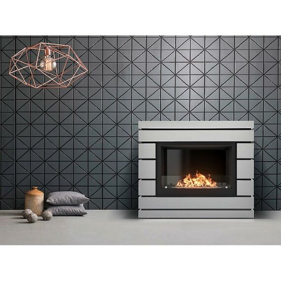 Фото Каминокомплект: Биокамин Firelight BFP/P-2520, портал Moderno 25 шпон белый дуб , изображение 4 — купить в Москве