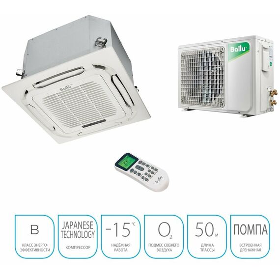 Фото Комплект Ballu Machine BLC_C-18HN1_21Y (compact) полупромышленной сплит-системы, кассетного типа , изображение 6 — купить в Москве