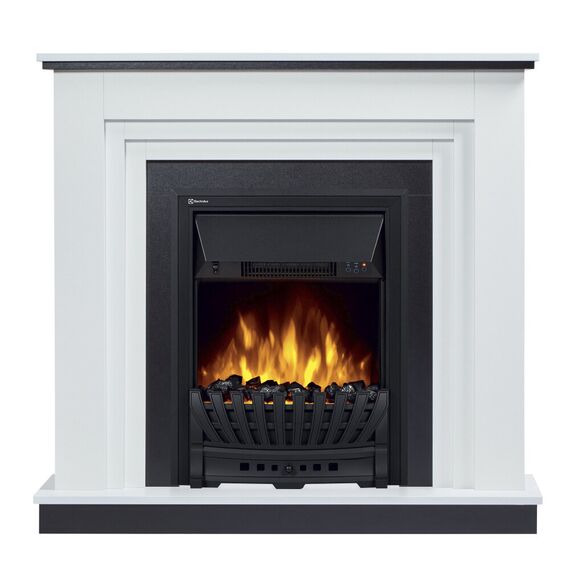 Фото Каминокомплект: Очаг Electrolux Classic EFP/P-1020LS, портал Grado Classic белый, черный  — купить в Москве