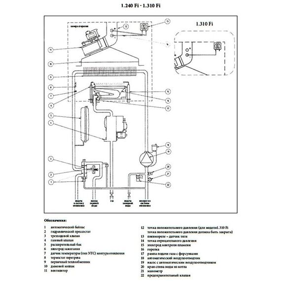 Фото Газовый котел BAXI LUNA-3 COMFORT 1.310 Fi (2024), датчик температуры и мотор трехходового клапана в комплекте , изображение 7 — купить в Москве