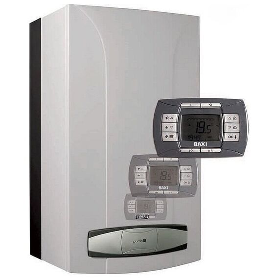 Фото Конвекционный газовый котел BAXI LUNA-3 240 Fi, 25 кВт, двухконтурный, белый , изображение 2 — купить в Москве