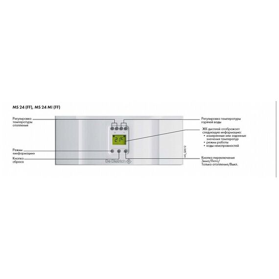 Фото Газовый котел De Dietrich Zena MS 24, настенный, одноконтурный , изображение 6 — купить в Москве