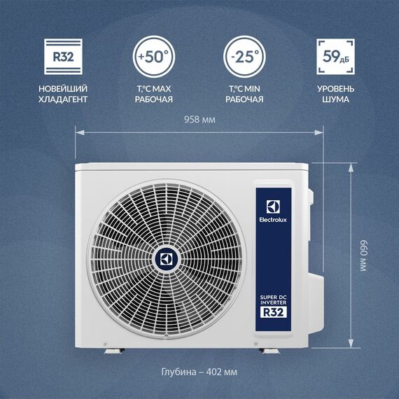 Фото Сплит-система Electrolux Enterprise Super DC EACS/I-24HEN-WHITE/N8_24Y , изображение 3 — купить в Москве