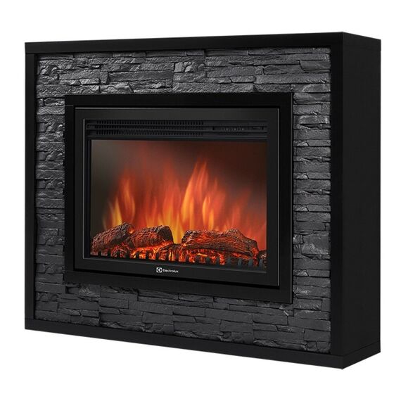 Фото Каминокомплект: Очаг Electrolux EFP/P-3020LS, портал Loft 30 камень черный, черная эмаль , изображение 2 — купить в Москве