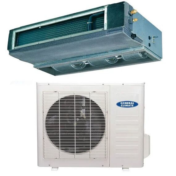 Фото Канальный кондиционер General Climate GC-DNE24HWF/GU-UE24HF, 55-79 м?, пульт ДУ , изображение 3 — купить в Москве