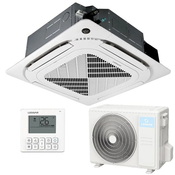 Фото Сплит-система инверторная кассетная LESSAR LS-HE36BVE4/LU-HE36UVE4/LZ-B4UB до 105 кв м  — купить в Москве
