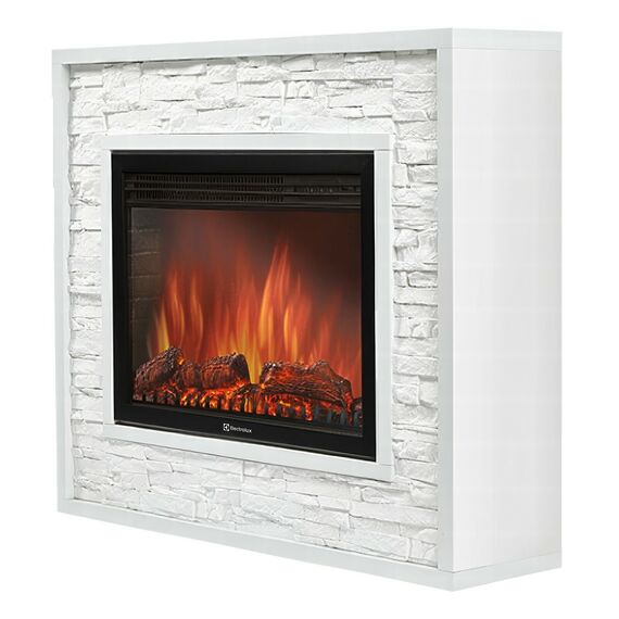 Фото Портал Firelight Loft 30 камень белый, белая эмаль, фронтальный  — купить в Москве