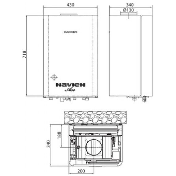 Фото Котел газовый Navien ATMO-16AN настенный, 2 конт, откр. кам. сгор. , изображение 8 — купить в Москве