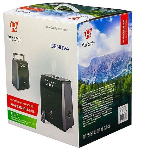 Фото Увлажнитель воздуха с функцией ароматизации Royal Clima Genova (RUH-G450/5.5E-BL), черный , изображение 12 — купить в Москве