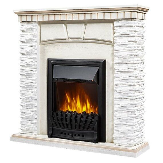 Фото Каминокомплект: Очаг Electrolux EFP/P-1020LS с порталом Porto Classic камень белый, шпон беленый дуб , изображение 7 — купить в Москве
