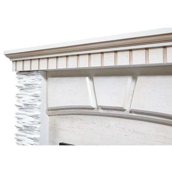 Фото Каминокомплект: Очаг Electrolux EFP/P-1020LS с порталом Porto Classic камень белый, шпон беленый дуб , изображение 5 — купить в Москве