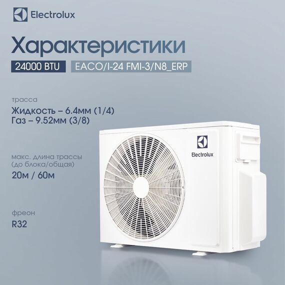 Фото Мульти сплит-система Electrolux EACS/I-12+07+07 НMB FMI-24-3/N8_ERP комплект , изображение 9 — купить в Москве