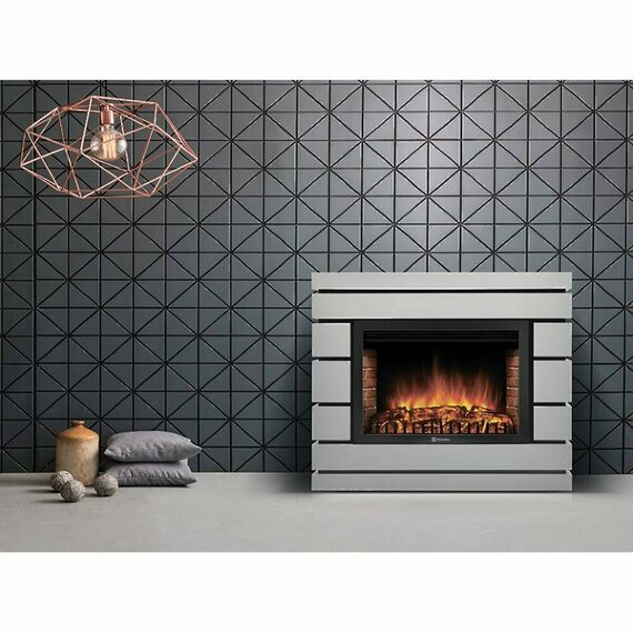 Фото Каминокомплект: Очаг Electrolux EFP/P-2520LS N, портал Moderno 25 шпон белый дуб , изображение 4 — купить в Москве