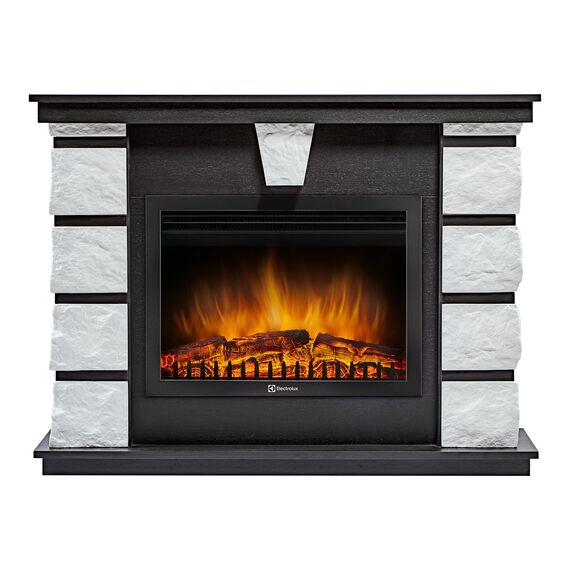 Фото Каминокомплект: Очаг Electrolux EFP/P-2520LS N, портал Excalibur 25 камень белый , изображение 2 — купить в Москве