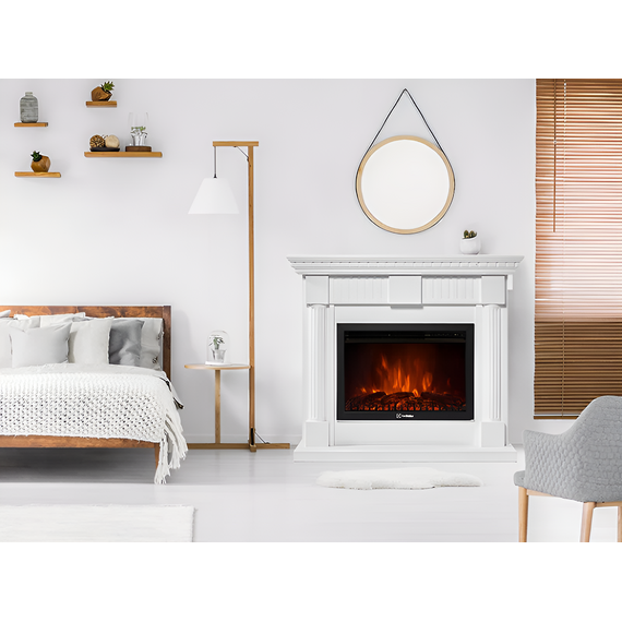 Фото Каминокомплект: Очаг Electrolux Sphere Plus EFP/P-2720RLS с порталом Elegante 25 белый , изображение 8 — купить в Москве