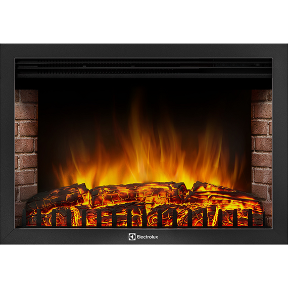 Фото Каминокомплект: Очаг Electrolux EFP/P-3020LS, портал Prestigio 30 камень белый, шпон дуб , изображение 6 — купить в Москве