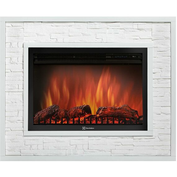 Фото Каминокомплект: ОчагElectrolux EFP/P-3020LS с порталом Loft 30 камень белый, белая эмаль  — купить в Москве