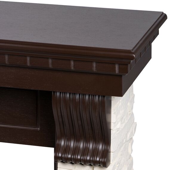 Фото Каминокомплект: Очаг Electrolux EFP/P-3620LS, портал Michigan 42/40/36, камень молочный, шпон темный , изображение 5 — купить в Москве