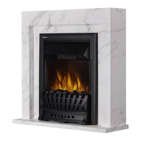 Фото Каминокомплект: Очаг Electrolux EFP/P-1020LS, портал Simple Classic белый мрамор , изображение 2 — купить в Москве