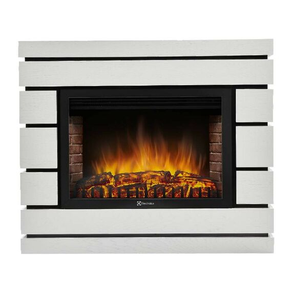 Фото Каминокомплект: Очаг Electrolux EFP/P-3020LS N, портал Moderno 30 шпон белый дуб , изображение 7 — купить в Москве