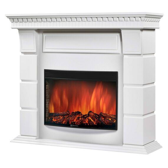 Фото Каминокомплект: Очаг Electrolux Sphere Plus EFP/P-2720RLS с порталом Elegante 25 белый , изображение 4 — купить в Москве