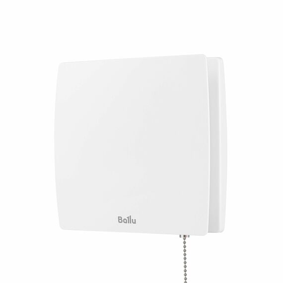 Фото Вентилятор вытяжной Ballu BAF-SL 100 VP с обратным клапаном и тяговым выключателем , изображение 2 — купить в Москве
