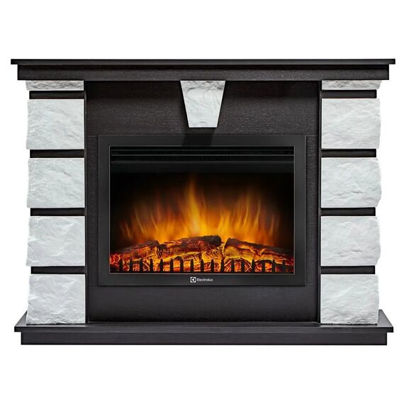 Фото Каминокомплект: Очаг Electrolux EFP/P-2520LS N, портал Excalibur 25 камень белый , изображение 6 — купить в Москве