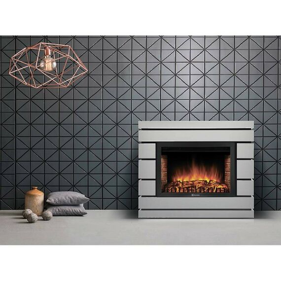 Фото Каминокомплект: Очаг Electrolux EFP/P-3020LS N, портал Moderno 30 шпон белый дуб , изображение 5 — купить в Москве